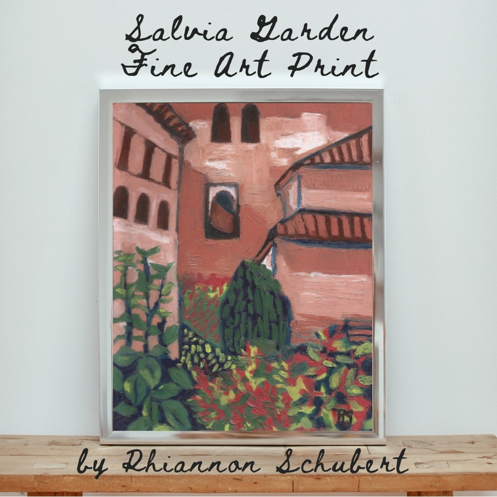 Salvia Garden Art Print | handmade wall decor 11x14” inch giclee fine artwork